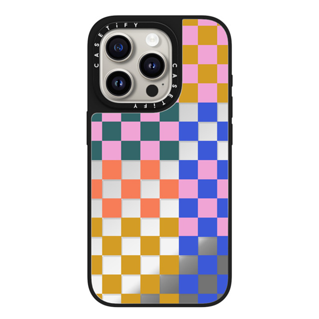 Oh Joy x CASETiFY iPhone 15 Pro Case Silver on Black ミラーケース MagSafe対応 Checker Party Oh Joy x CASETiFY iPhone 15 Pro Case Silver on Black ミラーケース MagSafe対応 Checker Party