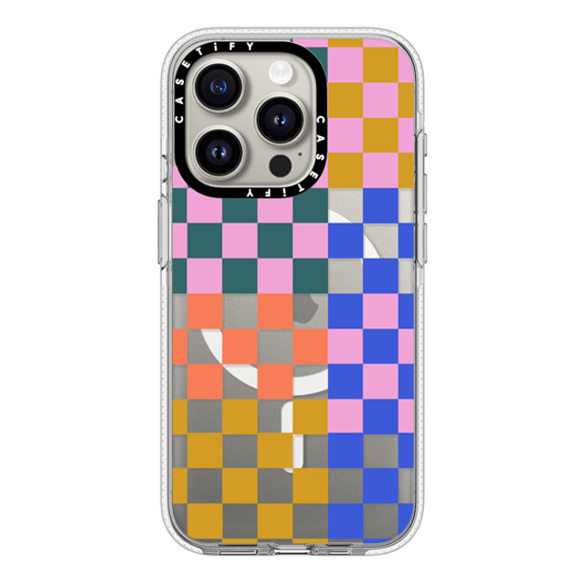 Oh Joy x CASETiFY iPhone 15 Pro ケース クリア クリア ケース MagSafe対応 Checker Party