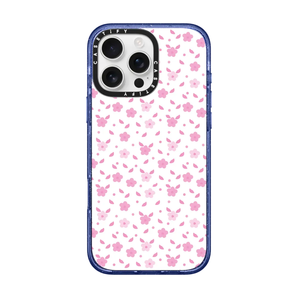 Impact iPhone 16 Pro Max Case MagSafe Compatible - Abstract pink white boho floral illustration