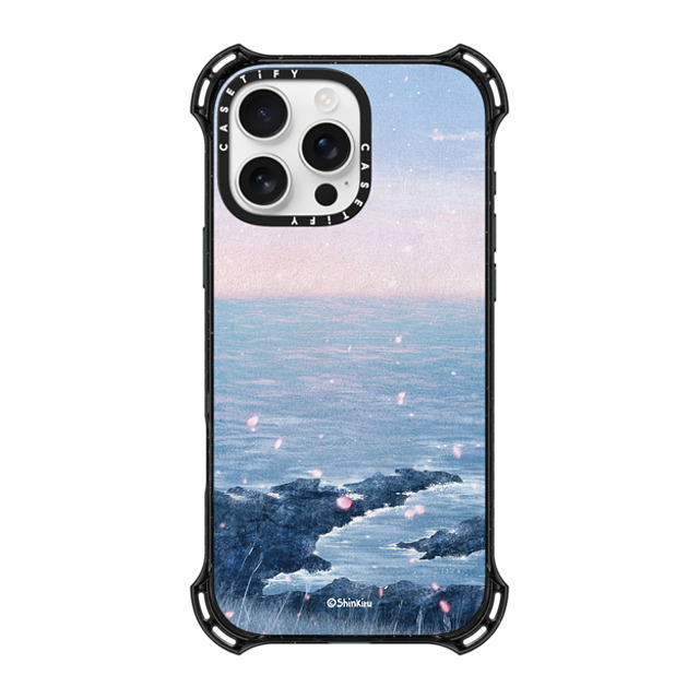 Shinkiru x CASETiFY iPhone 16 Pro Max ケース ブラック バウンスケース Jeju Island by shinkiru