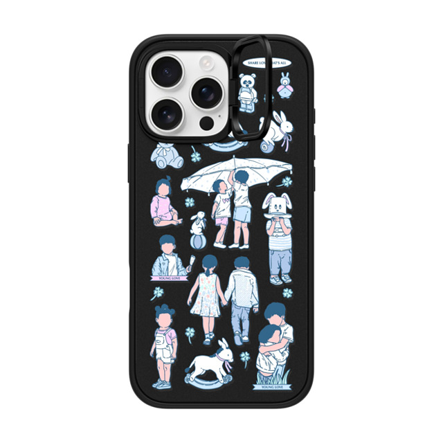 Shinkiru x CASETiFY iPhone 16 Pro Max ケース マットブラック インパクトリングスタンドケース MagSafe対応 young love
