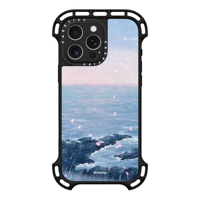 Shinkiru x CASETiFY iPhone 16 Pro Max ケース ブラック ウルトラ バウンスケース MagSafe対応 Jeju Island by shinkiru