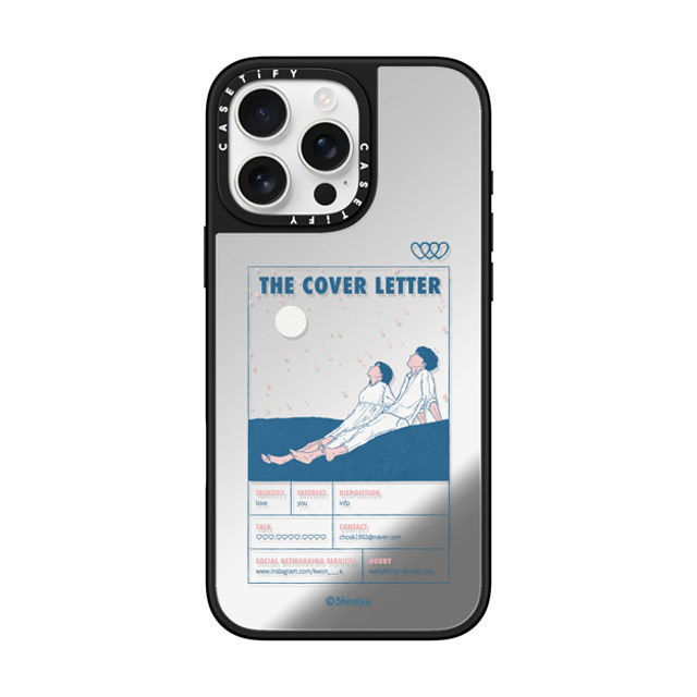 Shinkiru x CASETiFY iPhone 16 Pro Max ケース Cartoon,Love Silver on Black ミラーケース MagSafe対応 the cover letter by shinkiru Back to School Shinkiru x CASETiFY iPhone 16 Pro Max ケース Cartoon,Love Silver on Black ミラーケース MagSafe対応 the cover letter by shinkiru Back to School