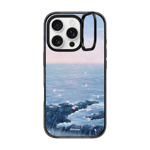 Shinkiru x CASETiFY iPhone 16 Pro ケース ブラック インパクトリングスタンドケース MagSafe対応 Jeju Island by shinkiru