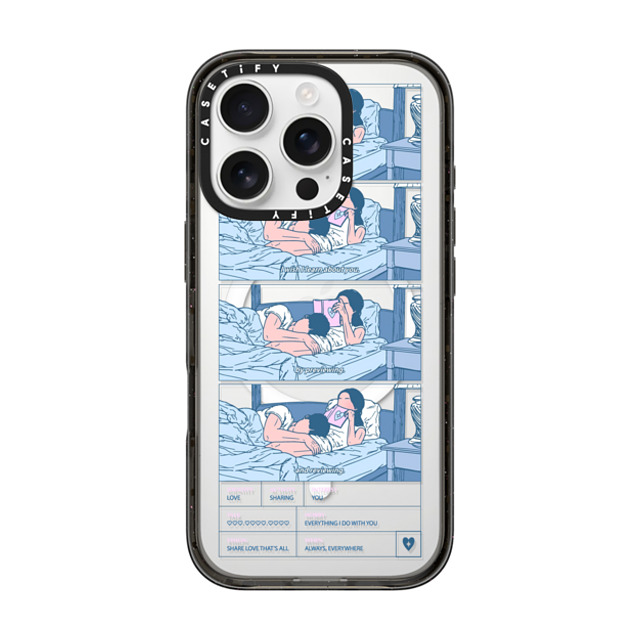 Shinkiru x CASETiFY iPhone 16 Pro ケース ブラック インパクトケース MagSafe対応 Learn to love you