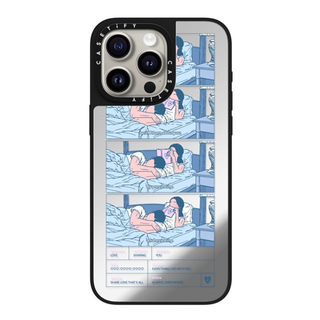 Shinkiru x CASETiFY iPhone 15 Pro Max ケース Silver on Black ミラーケース MagSafe対応 Learn to love you