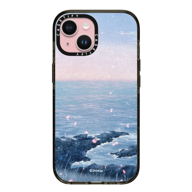 Shinkiru x CASETiFY iPhone 15 ケース ブラック インパクトケース Jeju Island by shinkiru