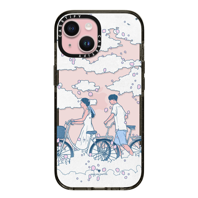 Shinkiru x CASETiFY iPhone 15 ケース ブラック インパクトケース feels like walking on clouds