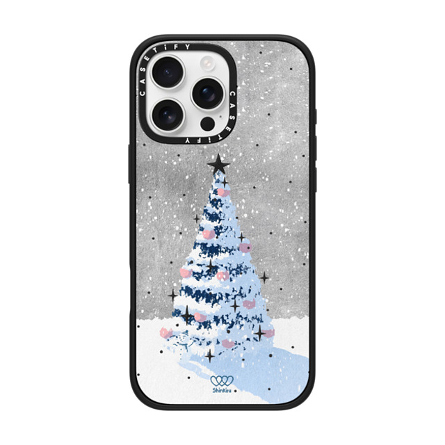 Shinkiru x CASETiFY iPhone 16 Pro Max ケース マットブラック インパクトケース MagSafe対応 Merry Christmas