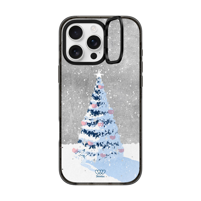 Shinkiru x CASETiFY iPhone 16 Pro Max ケース ブラック インパクトリングスタンドケース MagSafe対応 Merry Christmas