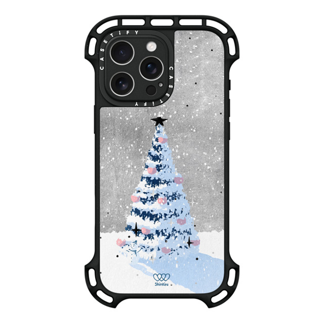 Shinkiru x CASETiFY iPhone 16 Pro Max ケース ブラック ウルトラ バウンスケース MagSafe対応 Merry Christmas