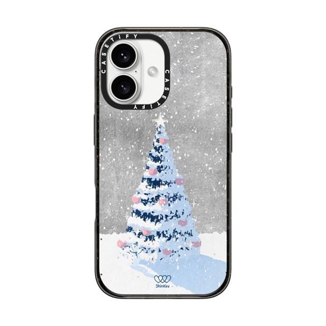 Shinkiru x CASETiFY iPhone 16 ケース ブラック インパクトケース Merry Christmas