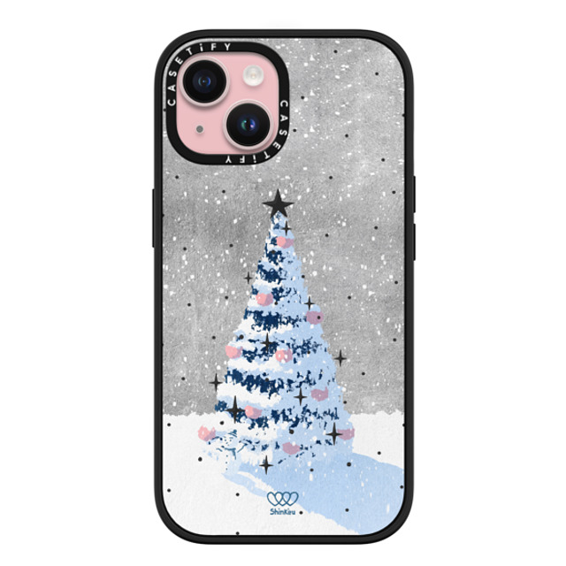 Shinkiru x CASETiFY iPhone 15 ケース マットブラック インパクトケース MagSafe対応 Merry Christmas