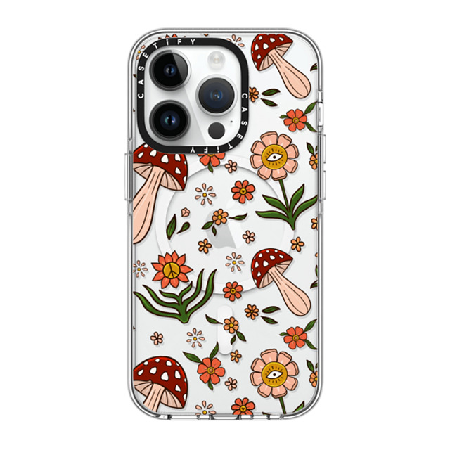 Blooming Lau x CASETiFY iPhone 14 Pro ケース クリア クリア ケース MagSafe対応 Red Mushroom Pattern by Blooming Lau