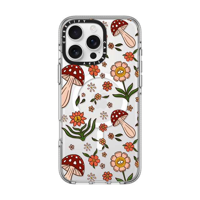 Blooming Lau x CASETiFY iPhone 16 Pro Max ケース クリア クリア ケース MagSafe対応 Red Mushroom Pattern by Blooming Lau