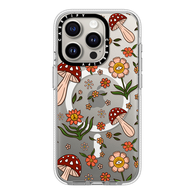 Blooming Lau x CASETiFY iPhone 15 Pro ケース クリア クリア ケース MagSafe対応 Red Mushroom Pattern by Blooming Lau