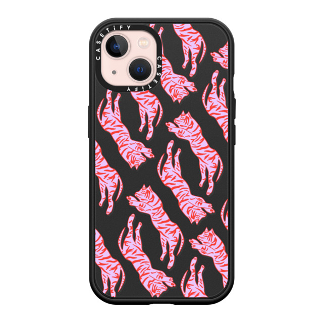 designlovefest x CASETiFY iPhone 13 ケース マットブラック インパクトケース MagSafe対応 TIGERS