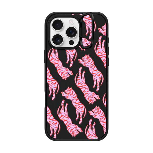 designlovefest x CASETiFY iPhone 16 Pro Max ケース マットブラック インパクトリングスタンドケース MagSafe対応 TIGERS