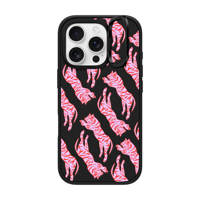 designlovefest x CASETiFY iPhone 16 Pro ケース マットブラック インパクトリングスタンドケース MagSafe対応 TIGERS