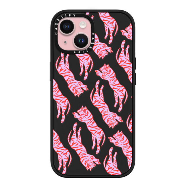 designlovefest x CASETiFY iPhone 15 ケース マットブラック インパクトケース MagSafe対応 TIGERS