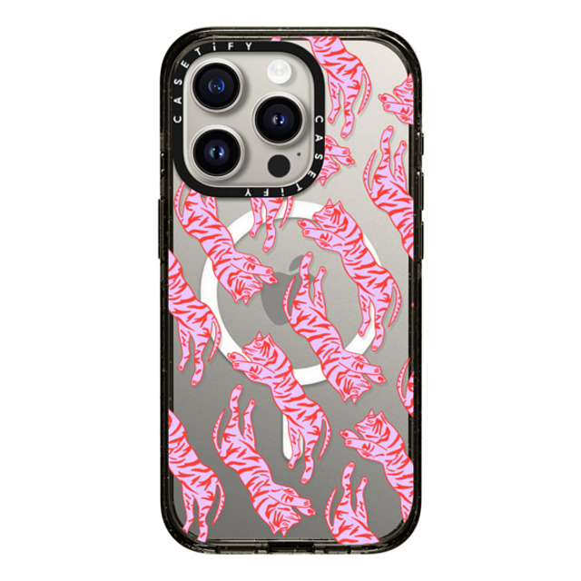 designlovefest x CASETiFY iPhone 15 Pro ケース ブラック インパクトケース MagSafe対応 TIGERS