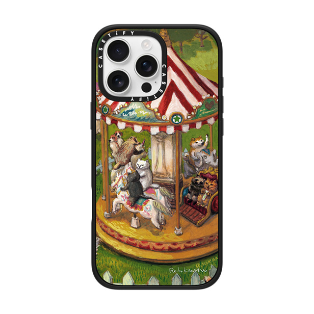 ReikoKAMANO x CASETiFY iPhone 16 Pro Max Case Cat,Dog Matte Black Impact Case MagSafe Compatible merry-go-round Mother's Day ReikoKAMANO x CASETiFY iPhone 16 Pro Max Case Cat,Dog Matte Black Impact Case MagSafe Compatible merry-go-round Mother's Day