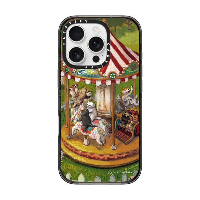 ReikoKAMANO x CASETiFY iPhone 16 Pro Case Cat,Dog Black Impact Case MagSafe Compatible merry-go-round Mother's Day ReikoKAMANO x CASETiFY iPhone 16 Pro Case Cat,Dog Black Impact Case MagSafe Compatible merry-go-round Mother's Day