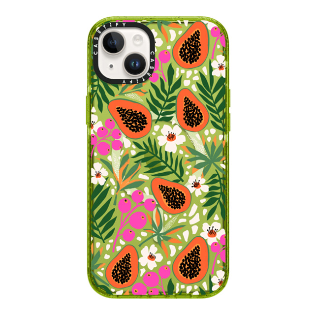 Sandra Hutter x CASETiFY iPhone 14 Plus Case Kiwi インパクトケース MagSafe対応 Papaya Tropical Summer Fruit and Palm Leaves Pattern Mother's Day Sandra Hutter x CASETiFY iPhone 14 Plus Case Kiwi インパクトケース MagSafe対応 Papaya Tropical Summer Fruit and Palm Leaves Pattern Mother's Day