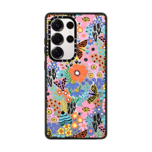 Galaxy S25 Ultra - Butterfly Moth Flower Meadow - Floral Summer Pattern