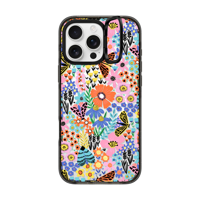 Sandra Hutter x CASETiFY iPhone 16 Pro Max ケース ブラック インパクトリングスタンドケース MagSafe対応 Butterfly Moth Flower Meadow - Floral Summer Pattern Father's Day Sandra Hutter x CASETiFY iPhone 16 Pro Max ケース ブラック インパクトリングスタンドケース MagSafe対応 Butterfly Moth Flower Meadow - Floral Summer Pattern Father's Day