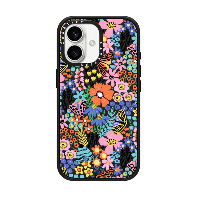 Sandra Hutter x CASETiFY iPhone 16 ケース マットブラック インパクトケース MagSafe対応 Butterfly Moth Flower Meadow - Floral Summer Pattern Father's Day Sandra Hutter x CASETiFY iPhone 16 ケース マットブラック インパクトケース MagSafe対応 Butterfly Moth Flower Meadow - Floral Summer Pattern Father's Day