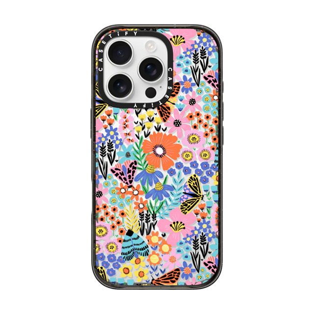 Sandra Hutter x CASETiFY iPhone 16 Pro ケース ブラック インパクトケース MagSafe対応 Butterfly Moth Flower Meadow - Floral Summer Pattern Father's Day Sandra Hutter x CASETiFY iPhone 16 Pro ケース ブラック インパクトケース MagSafe対応 Butterfly Moth Flower Meadow - Floral Summer Pattern Father's Day