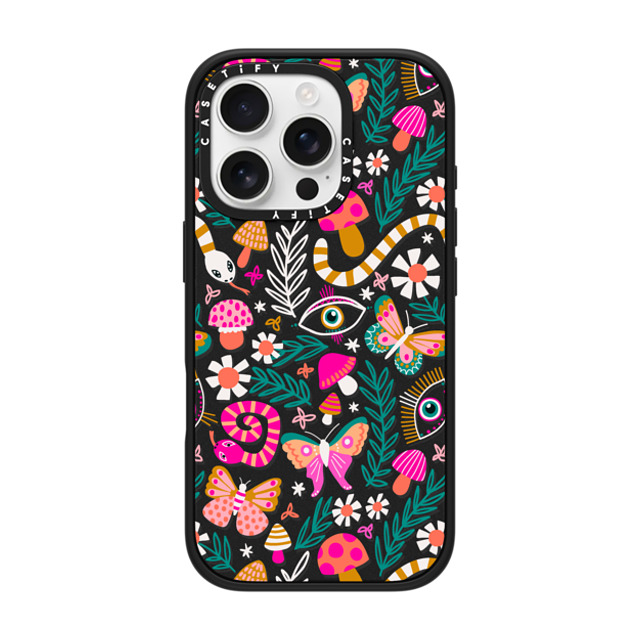 Sandra Hutter x CASETiFY iPhone 16 Pro Case Snake Matte Black Impact Case MagSafe Compatible Magic Witchcraft Mushrooms Snakes Magical Eye Pattern Back to School Sandra Hutter x CASETiFY iPhone 16 Pro Case Snake Matte Black Impact Case MagSafe Compatible Magic Witchcraft Mushrooms Snakes Magical Eye Pattern Back to School