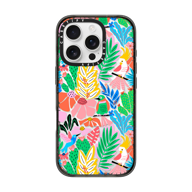Sandra Hutter x CASETiFY iPhone 16 Pro Case Black Impact Case MagSafe Compatible Tropical Birds Jungle Rainforest Exotic Summer Pattern Father's Day Sandra Hutter x CASETiFY iPhone 16 Pro Case Black Impact Case MagSafe Compatible Tropical Birds Jungle Rainforest Exotic Summer Pattern Father's Day