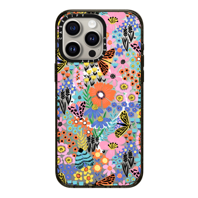 Sandra Hutter x CASETiFY iPhone 15 Pro Max ケース ブラック インパクトケース MagSafe対応 Butterfly Moth Flower Meadow - Floral Summer Pattern Father's Day Sandra Hutter x CASETiFY iPhone 15 Pro Max ケース ブラック インパクトケース MagSafe対応 Butterfly Moth Flower Meadow - Floral Summer Pattern Father's Day