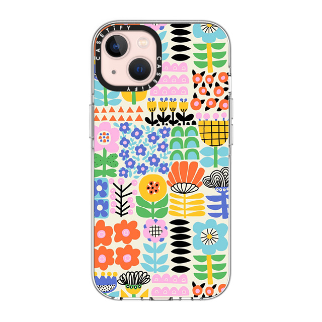 Sandra Hutter x CASETiFY iPhone 13 ケース クリア クリア ケース MagSafe対応 Scandinavian Maximalist Florals by Sandra Hutter