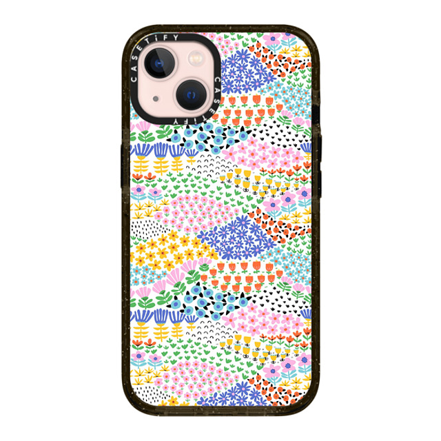 Sandra Hutter x CASETiFY iPhone 13 ケース ブラック インパクトケース Flower Meadow by Sandra Hutter