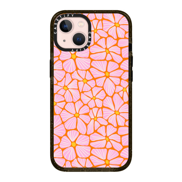 Sandra Hutter x CASETiFY iPhone 13 ケース ブラック インパクトケース MagSafe対応 Mosaic Flowers by Sandra Hutter