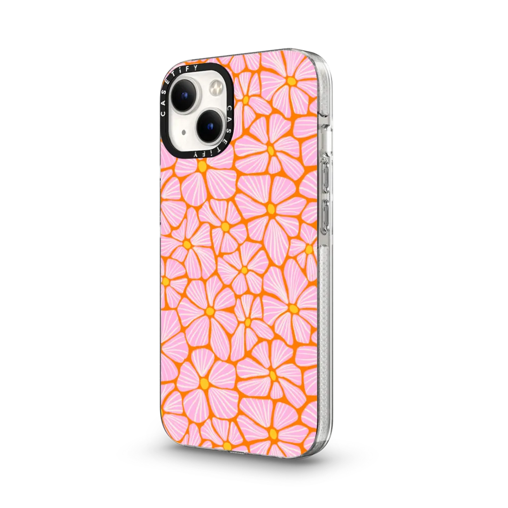 Clear iPhone 15 Plus Case MagSafe Compatible - Mosaic Flowers by Sandra Hutter