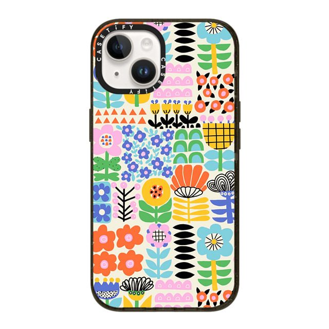 Sandra Hutter x CASETiFY iPhone 14 ケース ブラック インパクトケース Scandinavian Maximalist Florals by Sandra Hutter