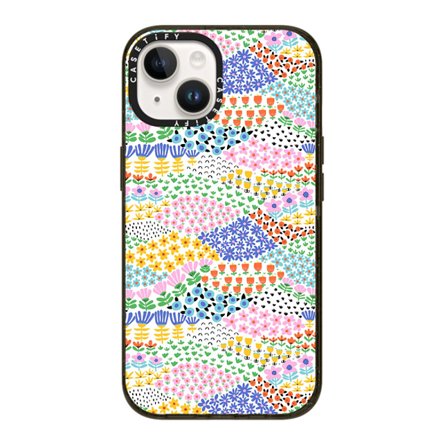 Sandra Hutter x CASETiFY iPhone 14 ケース ブラック インパクトケース Flower Meadow by Sandra Hutter