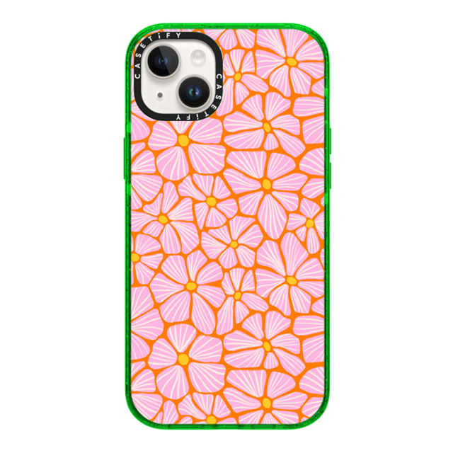 Sandra Hutter x CASETiFY iPhone 14 Plus Case グリーン Impact Case Mosaic Flowers by Sandra Hutter Sandra Hutter x CASETiFY iPhone 14 Plus Case グリーン Impact Case Mosaic Flowers by Sandra Hutter