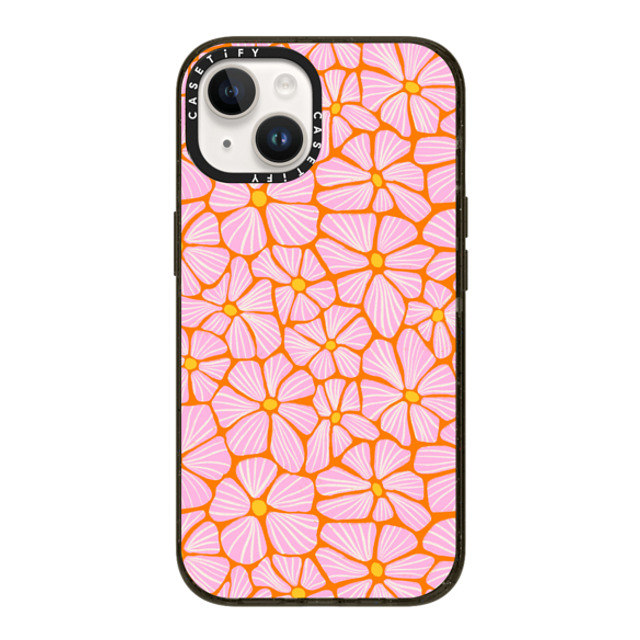 Sandra Hutter x CASETiFY iPhone 14 ケース ブラック インパクトケース Mosaic Flowers by Sandra Hutter