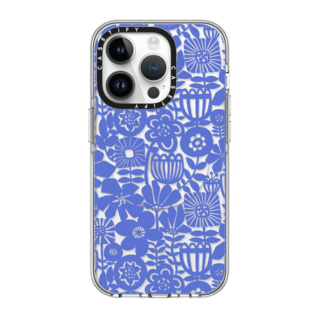 Sandra Hutter x CASETiFY iPhone 14 Pro Case Clear Clear Case MagSafe Compatible Paper Cutting Floral Collage Blue by Sandra Hutter Sandra Hutter x CASETiFY iPhone 14 Pro Case Clear Clear Case MagSafe Compatible Paper Cutting Floral Collage Blue by Sandra Hutter