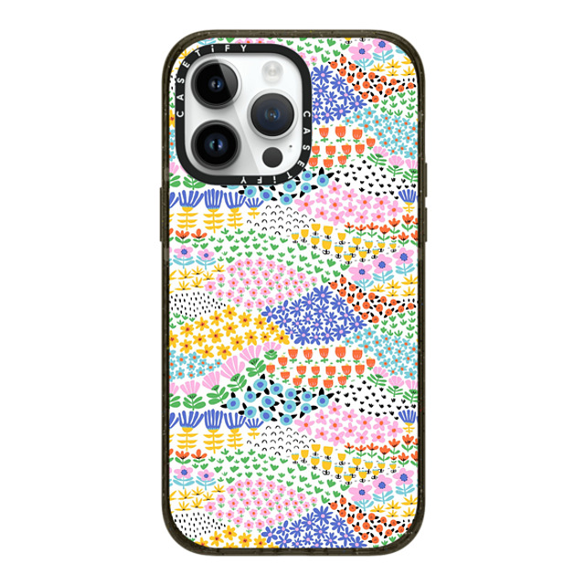 Sandra Hutter x CASETiFY iPhone 14 Pro Max ケース ブラック インパクトケース MagSafe対応 Flower Meadow by Sandra Hutter