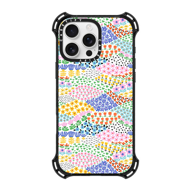 Sandra Hutter x CASETiFY iPhone 16 Pro Max ケース ブラック バウンスケース Flower Meadow by Sandra Hutter