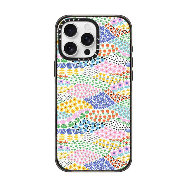 Sandra Hutter x CASETiFY iPhone 16 Pro Max ケース ブラック インパクトケース MagSafe対応 Flower Meadow by Sandra Hutter