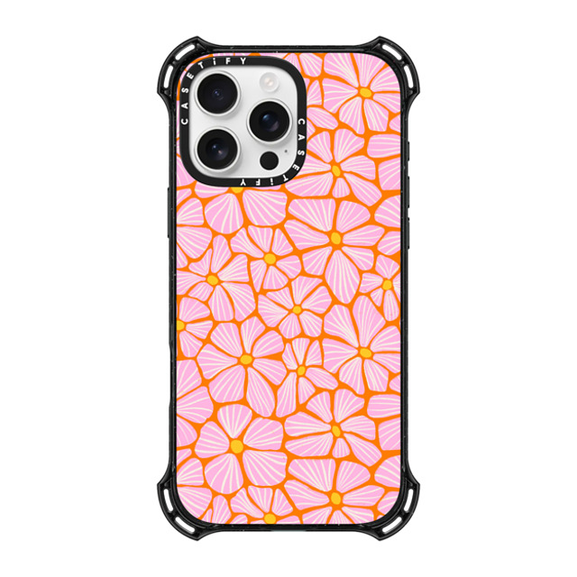 Sandra Hutter x CASETiFY iPhone 16 Pro Max ケース ブラック バウンスケース Mosaic Flowers by Sandra Hutter