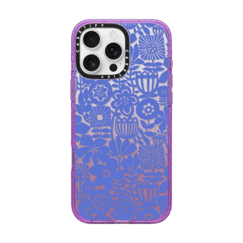 iPhone 16 Pro Max - Paper Cutting Floral Collage Blue by Sandra Hutter