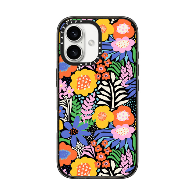 Sandra Hutter x CASETiFY iPhone 16 ケース Floral,Nature ブラック インパクトケース Paper Collage Flowers by Sandra Hutter Back to School Sandra Hutter x CASETiFY iPhone 16 ケース Floral,Nature ブラック インパクトケース Paper Collage Flowers by Sandra Hutter Back to School